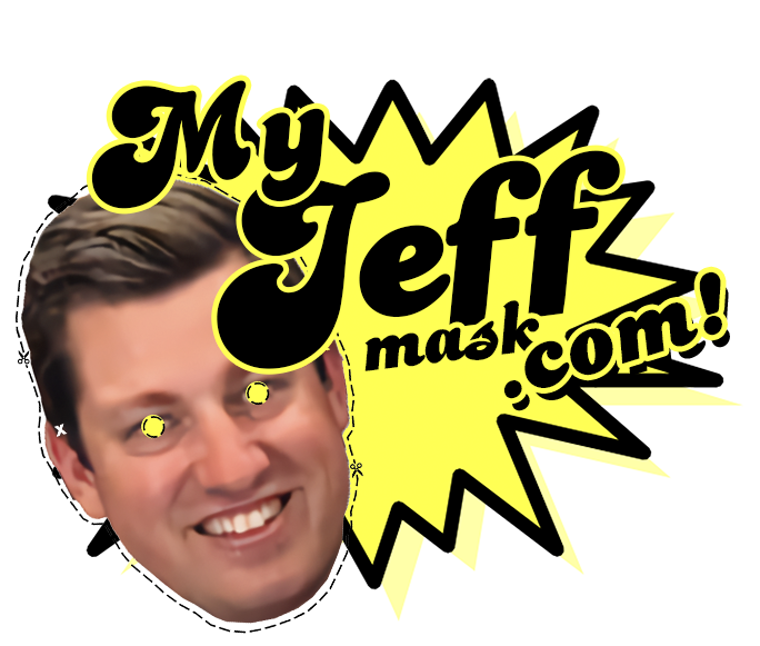 Site Logo, text says "MyJeffMask.com" with an image of the mask.